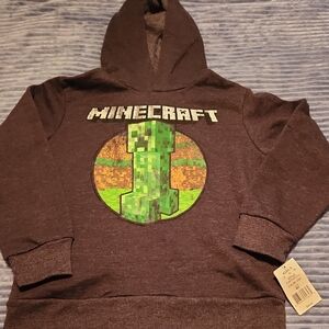 Minecraft Kids Hoodie - Charcoal with Green Creeper Graphic